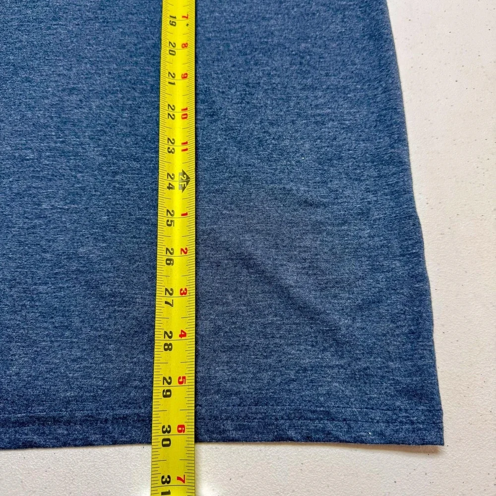 Adidas Golf Shirt Mens XL Blue Long Sleeve Logo Graphic Tee‎ Athletic Casual Top